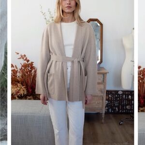 Elegant Beige Women's Cardigan Sweater